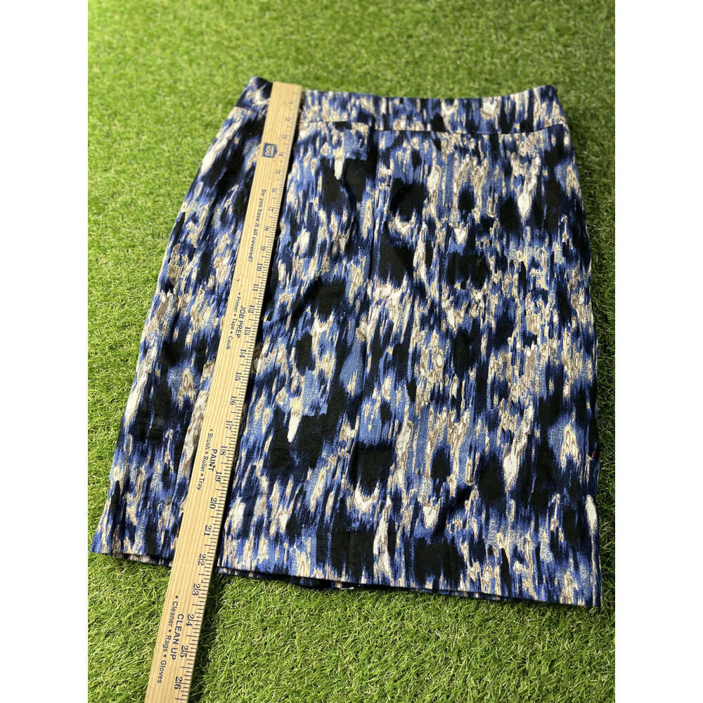 Ann Taylor Blue and Black Patterned‎ Pencil Skirt Size 6